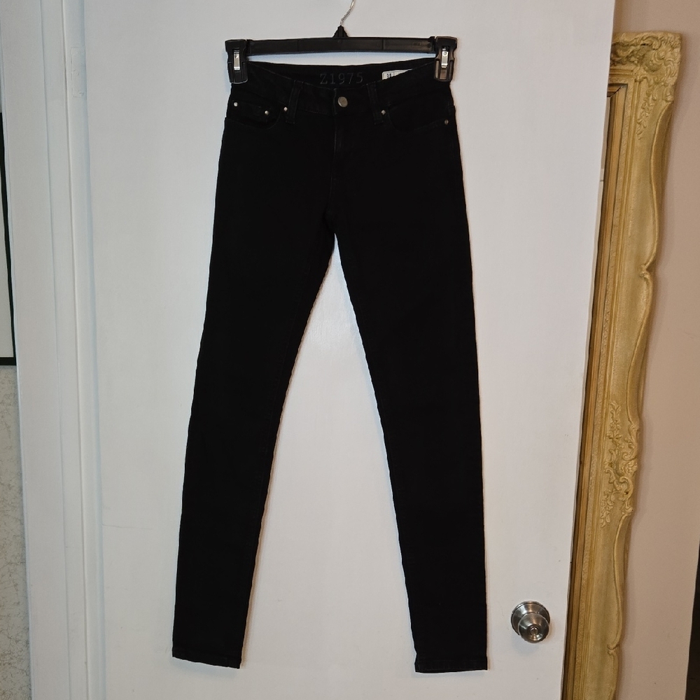Zara Z1975 black denim stretch Skinny Jeans 2